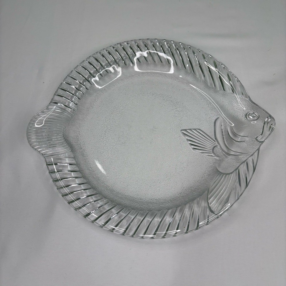 Mikasa La Pesce‎ Crystal Glass Fish Shaped Platter Vintage